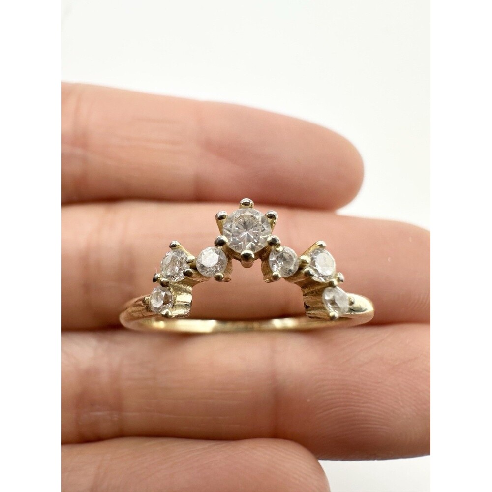 925 Sterling Silver Stackable Ring Gold Plated Size 8